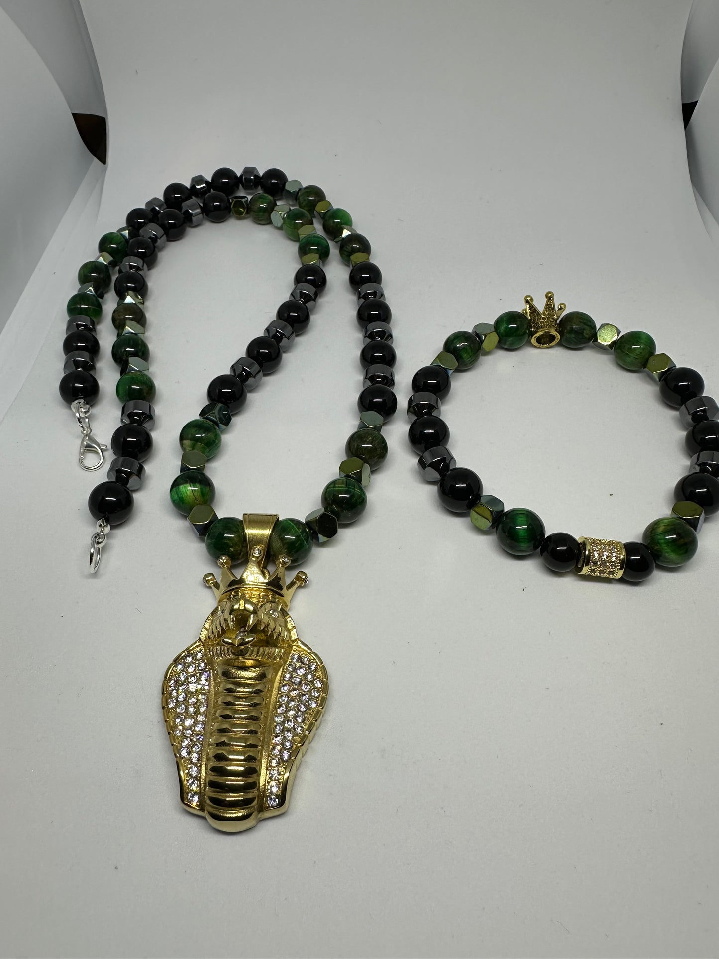 Bling necklace and bracelet set